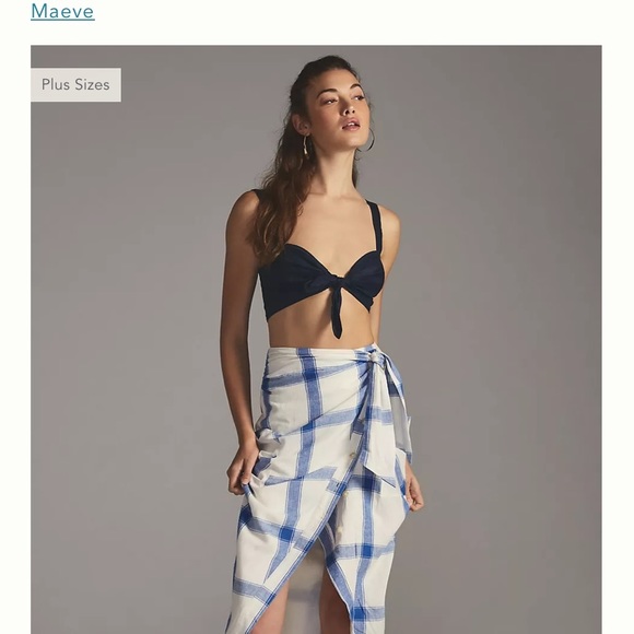 Mauve Dresses & Skirts - Anthro Maeve Linen Asymmetrical Button Skirt- Side Zipper-Decorative Side Tie